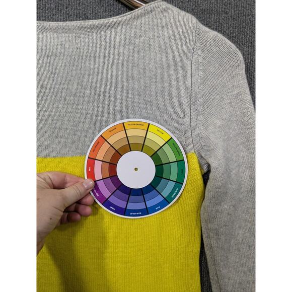 Banana Republic Cashmere Sweater Womens XS Colorblock Neon Classic Preppy Basic - Picture 4 of 8